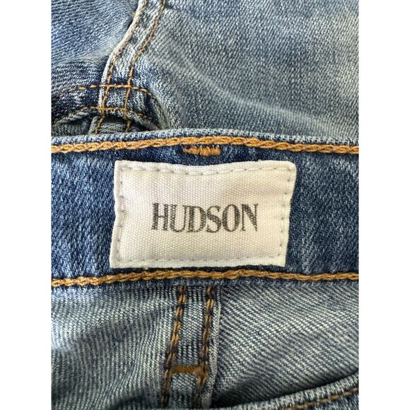 Hudson Tally Crop Skinny Jean Womens 26 Medium Blue Distressed Denim Low Rise - Picture 4 of 12